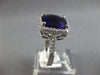 LARGE 6.03CT DIAMOND & AAA AMETHYST 14KT WHITE GOLD 3D CUSHION & ROUND HALO RING