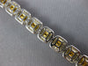 LARGE & LONG 13.45CT WHITE & FANCY YELLOW DIAMOND 18K WHITE GOLD TENNIS BRACELET