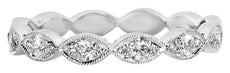 .28CT DIAMOND 18KT WHITE GOLD 3D ROUND MARQUISE SHAPE FILIGREE ANNIVERSARY RING