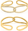 LARGE 1.20CT DIAMOND 14KT YELLOW GOLD ROUND LOVE KNOT TEAR DROP BANGLE BRACELET