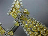 LARGE WHITE & INTENSE FANCY YELLOW DIAMOND 18K TWO TONE GOLD 3D HANGING EARRINGS