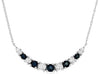 .50CT DIAMOND & AAA SAPPHIRE 14KT WHITE GOLD 11 STONE JOURNEY CRESCENT NECKLACE