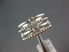ESTATE WIDE .11CT DIAMOND 14KT WHITE GOLD MULTI ROW BEZEL BEADED ETOILE FUN RING