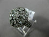 ESTATE LARGE .99CT DIAMOND 14K BLACK GOLD FILIGREE MILGRAIN CIRCULAR FLOWER RING