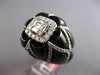 EXTRA LARGE 2.33CT DIAMOND & BLACK ENAMEL 18KT WHITE GOLD ROUND & BAGUETTE RING