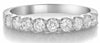 ESTATE .63CT DIAMOND 14KT WHITE GOLD ROUND SHARE PRONG WEDDING ANNIVERSARY RING