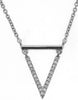 ESTATE .06CT DIAMOND 14KT WHITE GOLD 3D V SHAPE FUN NECKLACE