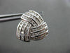 ESTATE LARGE 1.92CT DIAMOND 14K WHITE GOLD 3D MULTI ROW TRIANGULAR STUD EARRINGS