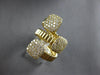 LARGE 1.44CT DIAMOND 14KT YELLOW GOLD 3D CLUSTER SQUARE FLEXIBLE SNAKE FUN RING