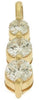 .75CT DIAMOND 14KT YELLOW GOLD PAST PRESENT FUTURE JOURNEY 3 STONE LOVE PENDANT