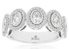LARGE 1.42CT DIAMOND 14KT WHITE GOLD OVAL & ROUND 5 STONE HALO ANNIVERSARY RING
