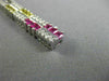 ESTATE WIDE 9.24CT DIAMOND & AAA MULTI GEM 14K WHITE GOLD SQUARE TENNIS BRACELET