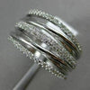 ESTATE .56CT ROUND DIAMOND 14KT WHITE GOLD 3D MULTI ROW CRISS CROSS LOVE RING