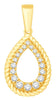 .23CT DIAMOND 14KT YELLOW GOLD ROUND CLASSIC OPEN TEAR DROP FUN FLOATING PENDANT