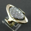 ANTIQUE LARGE .65CT DIAMOND 14KT WHITE & YELLOW GOLD OVAL COCKTAIL RING #23053