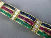 ESTATE WIDE 11.4CT DIAMOND & AAA MULTI GEM 18K YELLOW GOLD TENNIS BRACELET 25985
