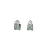 1.04CT DIAMOND 18KT WHITE GOLD 3D ROUND MULTI ROW HUGGIE HOOP HANGING EARRINGS