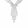 EXTRA LARGE 47.9CT DIAMOND 18KT WHITE GOLD ROUND & BAGUETTE MULTI ROW NECKLACE