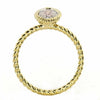 .16CT WHITE & PINK DIAMOND 14KT TRI COLOR GOLD 3D PAVE MARQUISE SHAPE ROPE RING