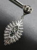LARGE 3.23CT DIAMOND 18KT WHITE GOLD 3D ROUND CLUSTER TEAR DROP HANGING EARRINGS