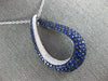 LARGE 1.40CT DIAMOND & AAA SAPPHIRE 18KT WHITE GOLD TEAR DROP LOVE KNOT PENDANT