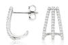 ESTATE .52CT DIAMOND 14KT WHITE GOLD 3D THREE ROW UMBRELLA FUN HANGING EARRINGS
