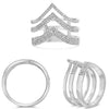 ESTATE LARGE .43CT DIAMOND 14KT WHITE GOLD MULTI ROW V SHAPE BUTTERFLY LOVE RING