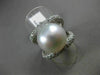 ESTATE EXTRA LARGE 3CT DIAMOND & AAA SOUTH SEA PEARL 18K WHITE GOLD RING 20571