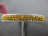 WIDE 3.11CT WHITE & INTENSE FANCY YELLOW DIAMOND 18K 2 TONE GOLD BANGLE BRACELET