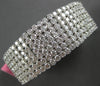 EXTRA LARGE 37.4CT DIAMOND 18KT WHITE GOLD MULTI ROW CUFF TENNIS BANGLE BRACELET