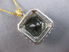 LARGE 10.35CT DIAMOND & AAA GREEN AMETHYST 14K 2 TONE GOLD 3D HALO PENDANT 28045