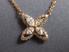 .35CT DIAMOND 18KT ROSE GOLD 3D ROUND & MARQUISE FLOWER BUTTERFLY LOVE NECKLACE