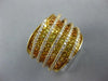 LARGE 3.6CT DIAMOND & AAA RAINBOW YELLOW SAPPHIRE 14K YELLOW GOLD MULTI ROW RING