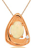 1.12CT DIAMOND & AAA OPAL 14KT ROSE GOLD 3D OVAL & ROUND TRIANGULAR FUN PENDANT