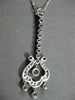 ANTIQUE LONG 1.0CT DIAMOND 14KT WHITE GOLD FLOATING CHANDELIER PENDANT #15422