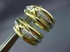 ESTATE WIDE .14CT DIAMOND 18KT WHITE & YELLOW GOLD HOOP CLIP ON EARRINGS #26164