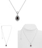 1.58CT DIAMOND & AAA RUBY 18K WHITE GOLD 3D PEAR SHAPE & ROUND LOVE NECKLACE