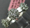 ESTATE .85CT ROUND & BAGUETTE DIAMOND 18KT WHITE GOLD 3 FLOWER ANNIVERSARY RING