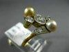 ANTIQUE WIDE 1.1CT DIAMOND AAA SOUTH SEA PEARL 18KT YELLOW GOLD ANNIVERSARY RING