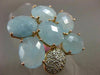 ESTATE LARGE 10.25CT DIAMOND & AAA BLUE QUARTZ 14KT YELLOW GOLD 3D FLOWER RING