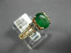 ESTATE 1.75CT DIAMOND & AAA OVAL CUT EMERALD 14KT ROSE GOLD 3D ENGAGEMENT RING