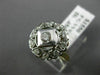 ANTIQUE WIDE .45CT DIAMOND 14K 2TONE GOLD SOLITAIRE MULTI HEART SQUARE RING 2568
