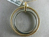 ESTATE .67CT DIAMOND 14KT TWO TONE GOLD 3D CIRCLE OF LIFE ROPE FLOATING PENDANT