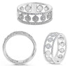 ESTATE WIDE .39CT DIAMOND 14KT WHITE GOLD CLASSIC 3D MULTI FLOWER FUN RING