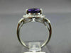 ESTATE LARGE 3.53CT DIAMOND & AMETHYST 14KT WHITE GOLD 3D HALO ENGAGEMENT RING