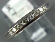 ESTATE .30CT DIAMOND 14K WHITE GOLD ROUND CHANNEL WEDDING ANNIVERSARY RING 18732