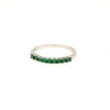 ESTATE .28CT AAA EMERALD 18K WHITE GOLD 3D CLASSIC SHARED PRONG ANNIVERSARY RING
