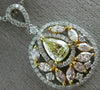 LARGE 2.60CT MULTI COLOR FANCY DIAMOND 18K TRI COLOR GOLD 3D MULTI ROW PENDANT