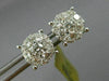 ESTATE LARGE 1.38CT DIAMOND 18K WHITE GOLD FLOWER HEART SHAPE LOVE STUD EARRINGS