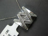 ESTATE .25CT DIAMOND 18KT WHITE GOLD 3D SQUARE DOUBLE X LOVE FLOATING PENDANT